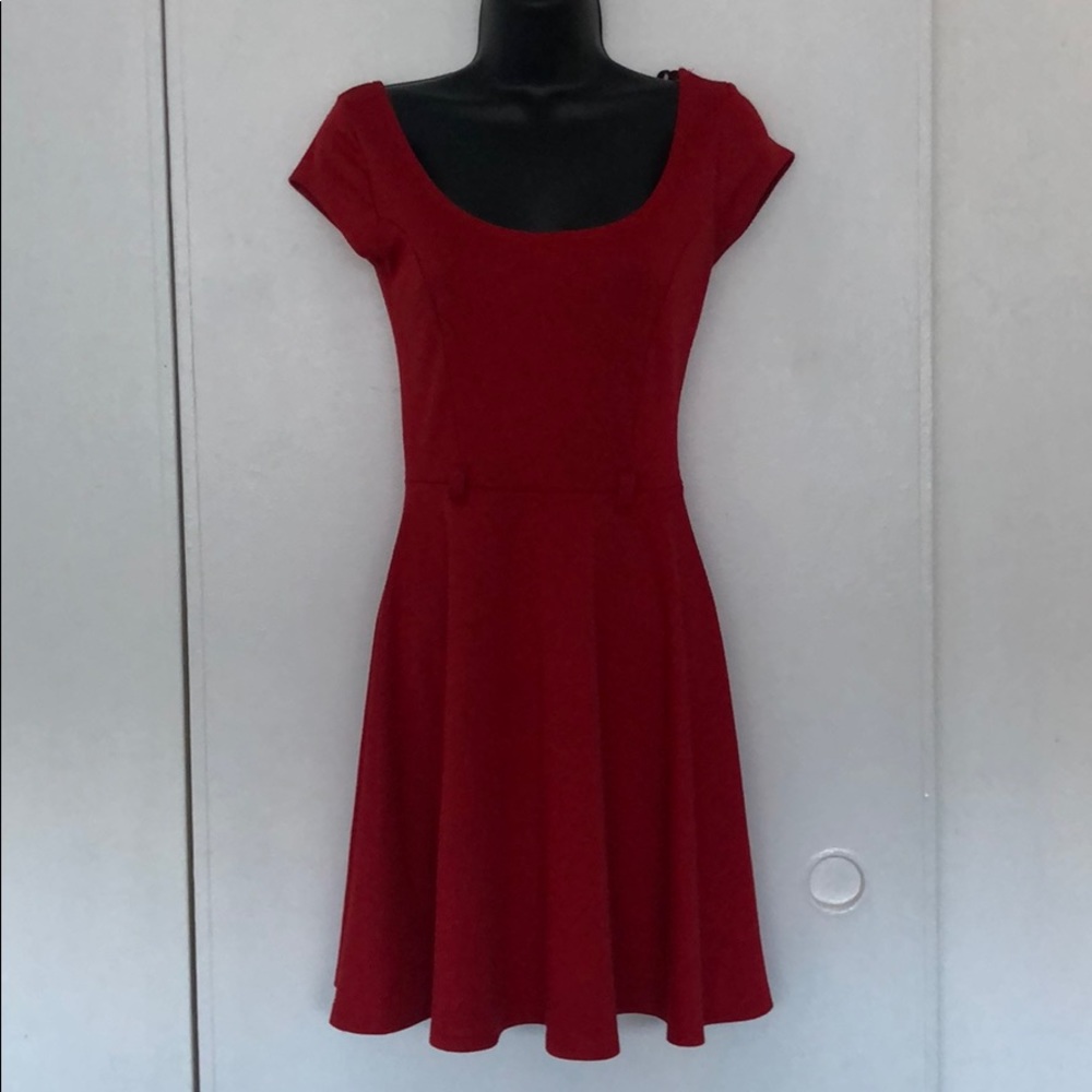 Hot red skater dress